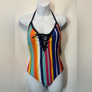 Náutica Colorful Striped Halter Swimsuit # A2
